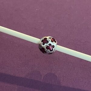 Pandora Retired dark red enamel butterfly charm. Item # 790438EN07.